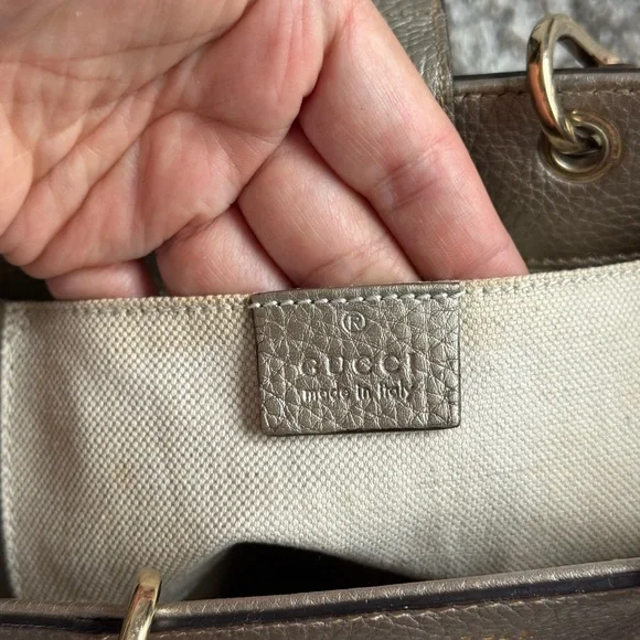 Gucci Metallic Bamboo-Handle Crossbody Bag